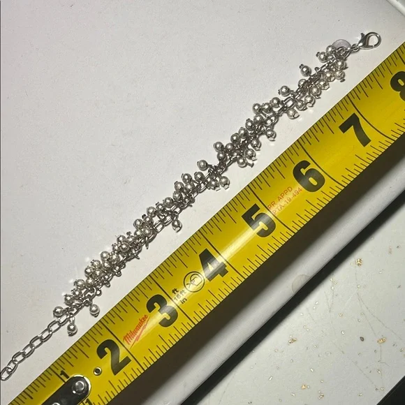 Silver Brushed Beaded Bracelet - Picture 6 of 6